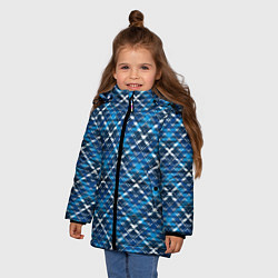 Куртка зимняя для девочки Текстура в клетку, цвет: 3D-черный — фото 2