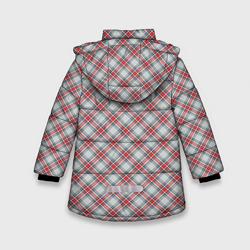 Зимняя куртка для девочки Текстура в клетку / 3D-Черный – фото 2