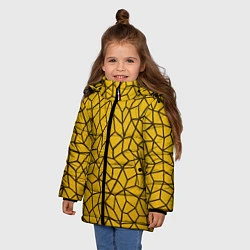 Куртка зимняя для девочки Геометрическая текстура, цвет: 3D-черный — фото 2