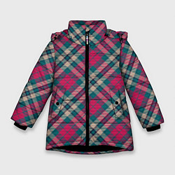 Куртка зимняя для девочки Узор в клеточку, цвет: 3D-черный