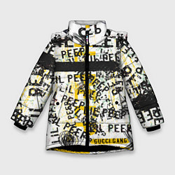 Куртка зимняя для девочки LIL PEEP Vintage Graffiti Wall, цвет: 3D-черный