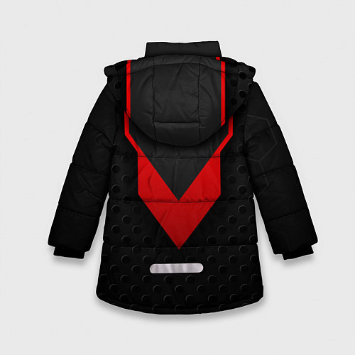 Зимняя куртка для девочки Красный галстук 3D / 3D-Черный – фото 2