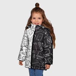 Куртка зимняя для девочки Гаджеты, цвет: 3D-черный — фото 2