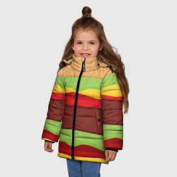 Куртка зимняя для девочки Бургер, цвет: 3D-красный — фото 2