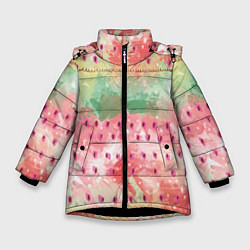 Куртка зимняя для девочки Бархатный арбуз, цвет: 3D-черный