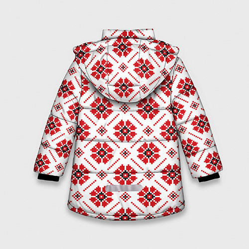 Зимняя куртка для девочки Славянская одежда / 3D-Черный – фото 2