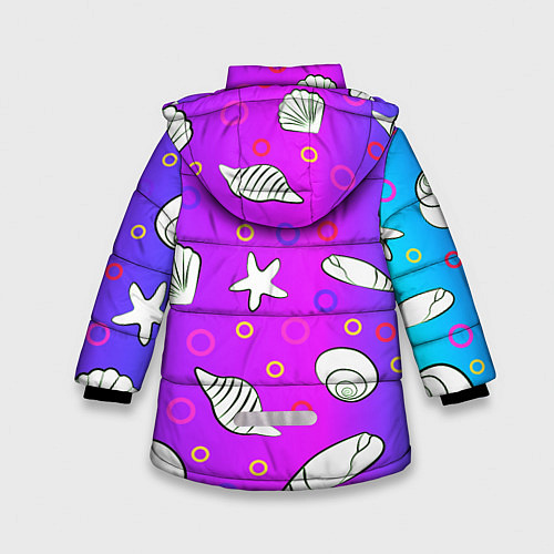 Зимняя куртка для девочки Ракушки с градиентом / 3D-Черный – фото 2