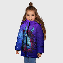 Куртка зимняя для девочки Retrowave Neon Horse цвета 3D-черный — фото 2
