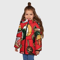 Куртка зимняя для девочки Еда, цвет: 3D-светло-серый — фото 2