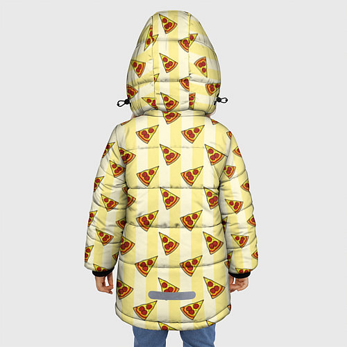 Зимняя куртка для девочки Кусочки Пиццы / 3D-Красный – фото 4