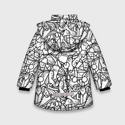 Зимняя куртка для девочки Масса людей / 3D-Черный – фото 2