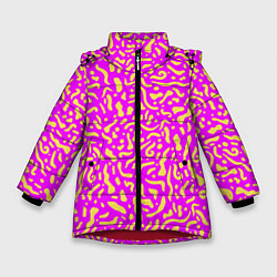 Куртка зимняя для девочки Абстрактные узоры, цвет: 3D-красный