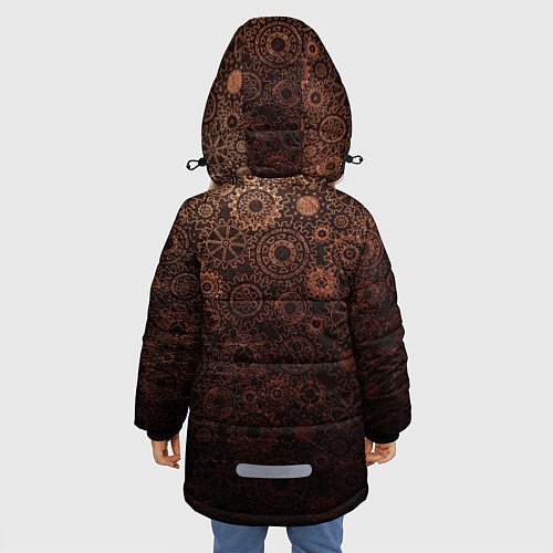 Зимняя куртка для девочки Шестеренки / 3D-Светло-серый – фото 4