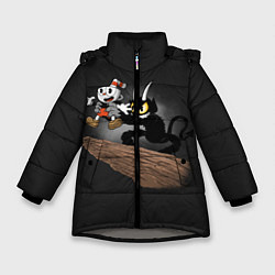 Куртка зимняя для девочки CUPHEAD, цвет: 3D-светло-серый