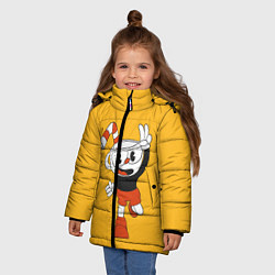 Куртка зимняя для девочки CUPHEAD, цвет: 3D-черный — фото 2