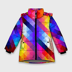 Зимняя куртка для девочки Пиксельная радуга