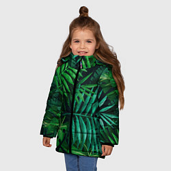 Куртка зимняя для девочки Сочные тропики, цвет: 3D-черный — фото 2