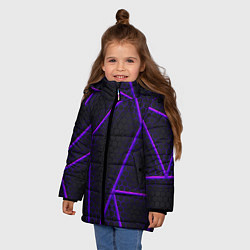 Куртка зимняя для девочки СОТЫ НЕОНОВЫЕ - ГЕОМЕТРИЯ, цвет: 3D-черный — фото 2