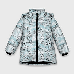 Куртка зимняя для девочки Следы, цвет: 3D-черный