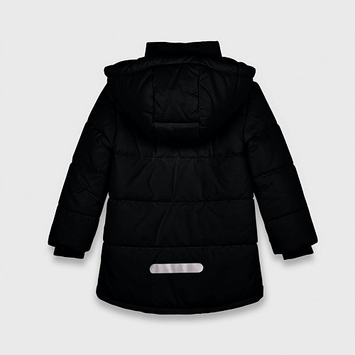 Зимняя куртка для девочки Череп из текста / 3D-Черный – фото 2