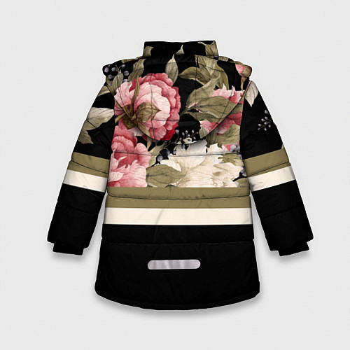 Зимняя куртка для девочки Розы / 3D-Черный – фото 2