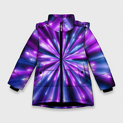 Куртка зимняя для девочки Неоновые стрелы, цвет: 3D-черный