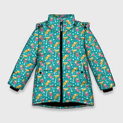 Зимняя куртка для девочки Летняя текстура
