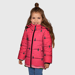 Куртка зимняя для девочки Текстура арбуза, цвет: 3D-светло-серый — фото 2