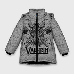 Куртка зимняя для девочки Valheim Viking dark, цвет: 3D-черный