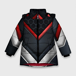 Зимняя куртка для девочки 3D СОТЫ Металлические вставки