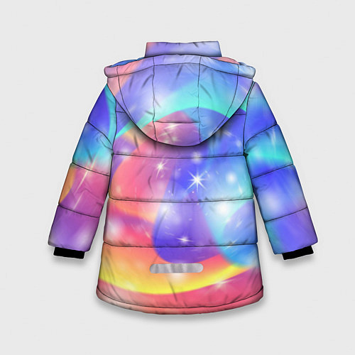 Зимняя куртка для девочки Космонавт на единороге / 3D-Черный – фото 2