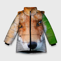 Зимняя куртка для девочки Крупно мордочка лисы