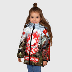 Куртка зимняя для девочки SAMURAI CYBERPUNK, цвет: 3D-черный — фото 2