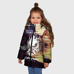 Куртка зимняя для девочки CYBERPUNK 2077 CITY, цвет: 3D-красный — фото 2