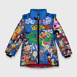 Куртка зимняя для девочки Dragon ball Super, цвет: 3D-красный