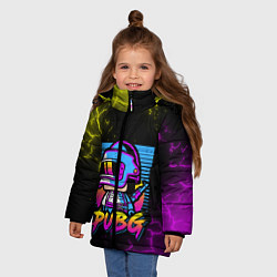 Куртка зимняя для девочки PUBG RETRO NEON ПАБГ НЕОН, цвет: 3D-черный — фото 2