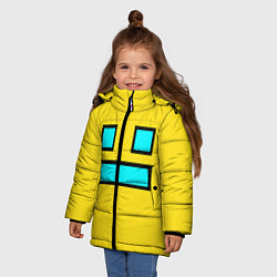 Куртка зимняя для девочки Geometry Dash Smile, цвет: 3D-красный — фото 2