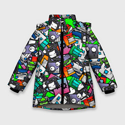 Зимняя куртка для девочки Geometry Dash Pattern Z
