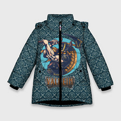Куртка зимняя для девочки Valheim викинг, цвет: 3D-черный