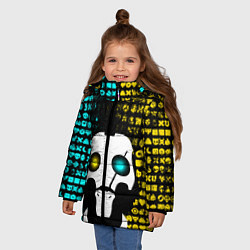 Куртка зимняя для девочки ЛЮБОВЬ СМЕРТЬ И РОБОТЫ, цвет: 3D-светло-серый — фото 2