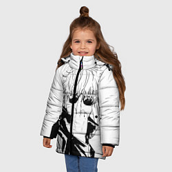 Куртка зимняя для девочки Магическая битва Годжо, цвет: 3D-черный — фото 2