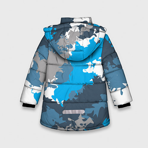 Зимняя куртка для девочки Камуфляж ледяной / 3D-Черный – фото 2