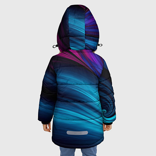 Зимняя куртка для девочки НЕОНОВЫЙ ПОЛОСЫ / 3D-Красный – фото 4