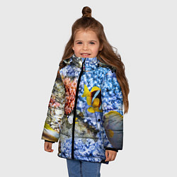 Куртка зимняя для девочки Морской мир, цвет: 3D-черный — фото 2