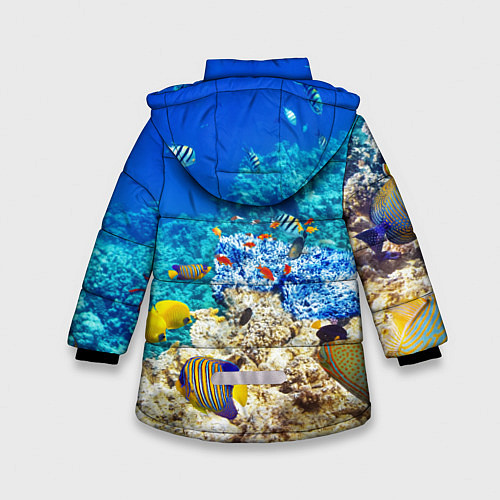 Зимняя куртка для девочки Морской мир / 3D-Черный – фото 2