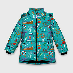 Зимняя куртка для девочки Морские обитатели