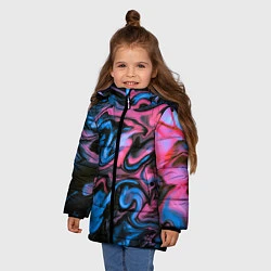 Куртка зимняя для девочки ТАЙ ДАЙ ГЛУБОКИЙ НЕОН, цвет: 3D-черный — фото 2