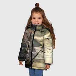 Куртка зимняя для девочки Парусник, цвет: 3D-черный — фото 2