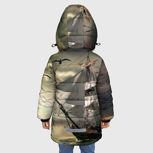Зимняя куртка для девочки Парусник / 3D-Красный – фото 4
