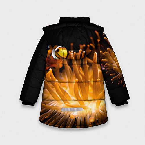 Зимняя куртка для девочки Клоуны в актинии / 3D-Черный – фото 2